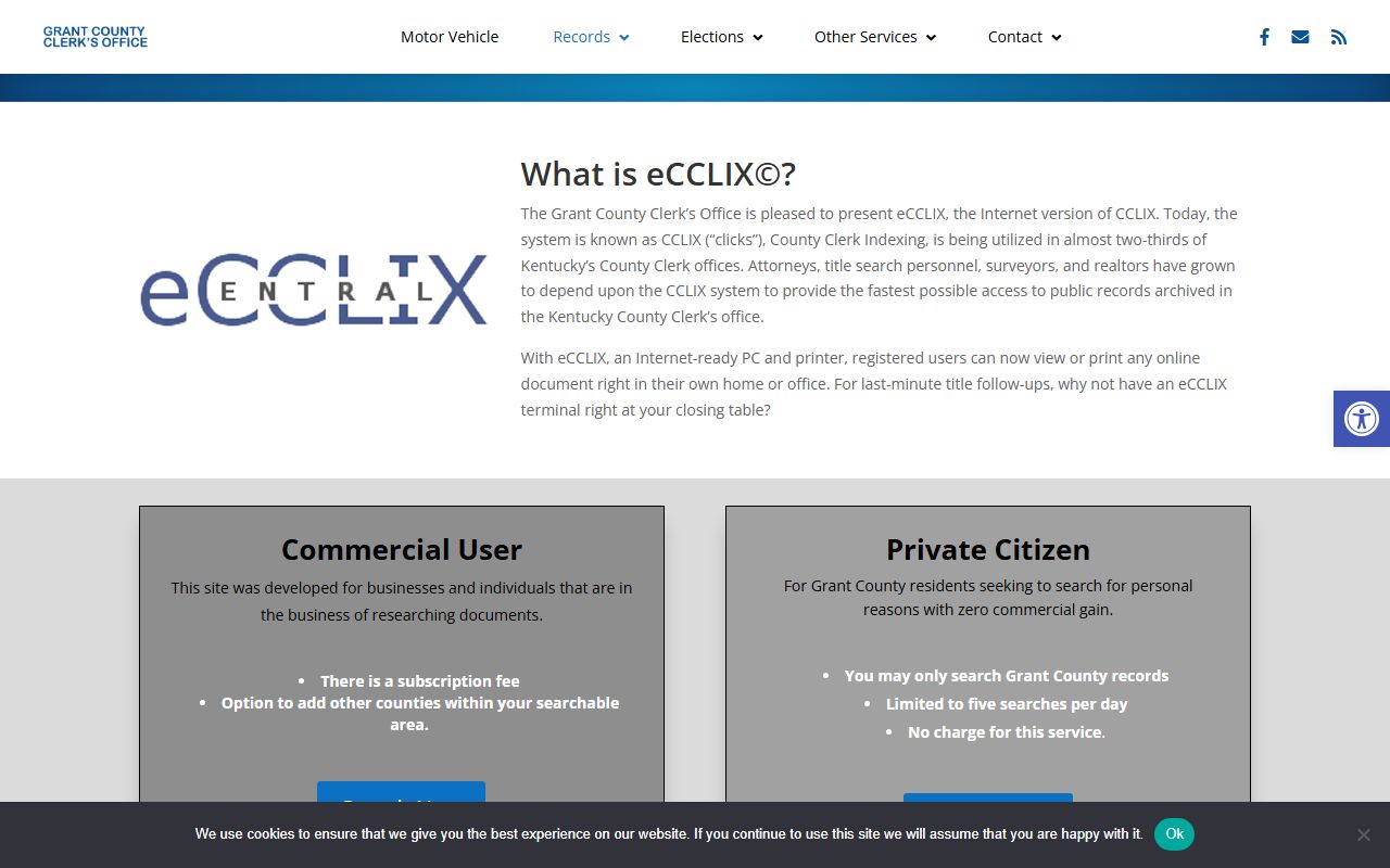 Grant County clerk eCCLIX records search information