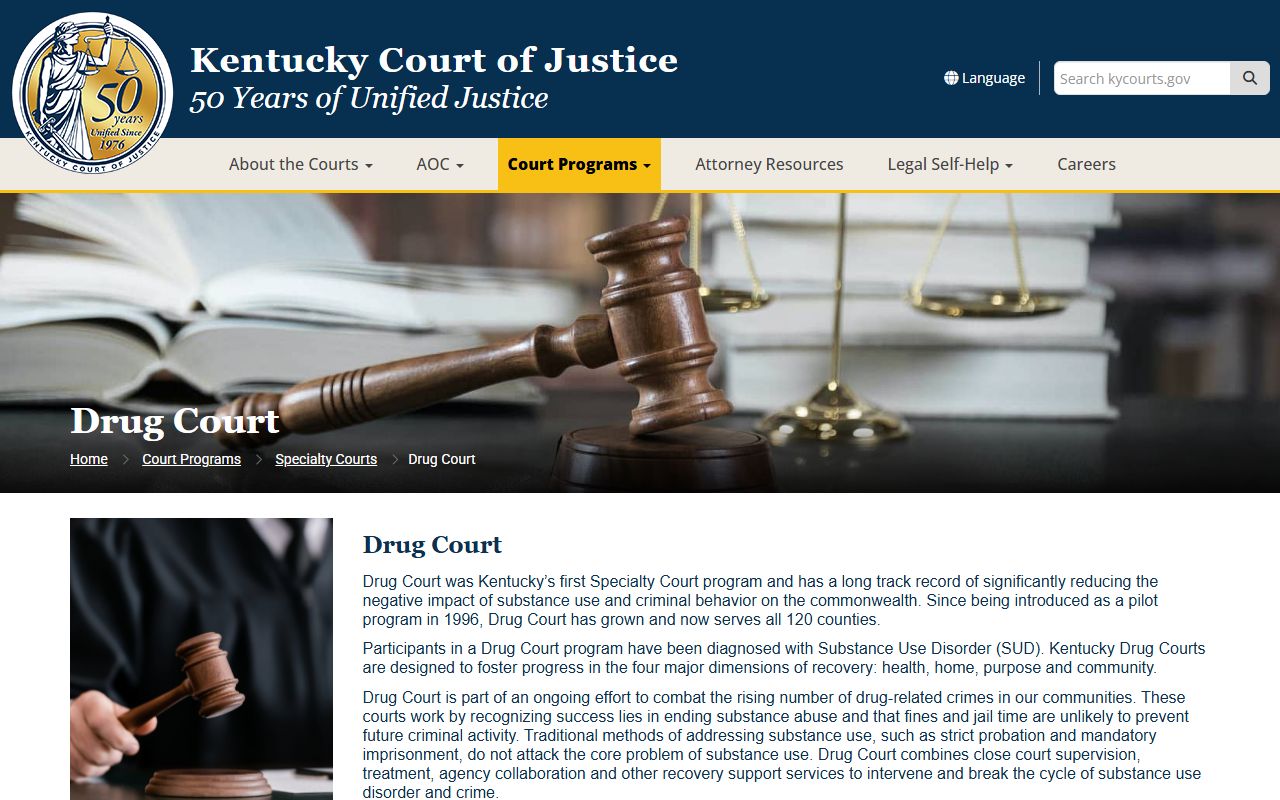 Grant County criminal court records Kentucky Drug Court program