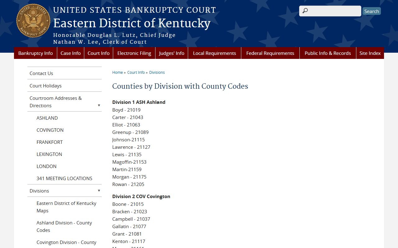 Grant County bankruptcy division records in federal court