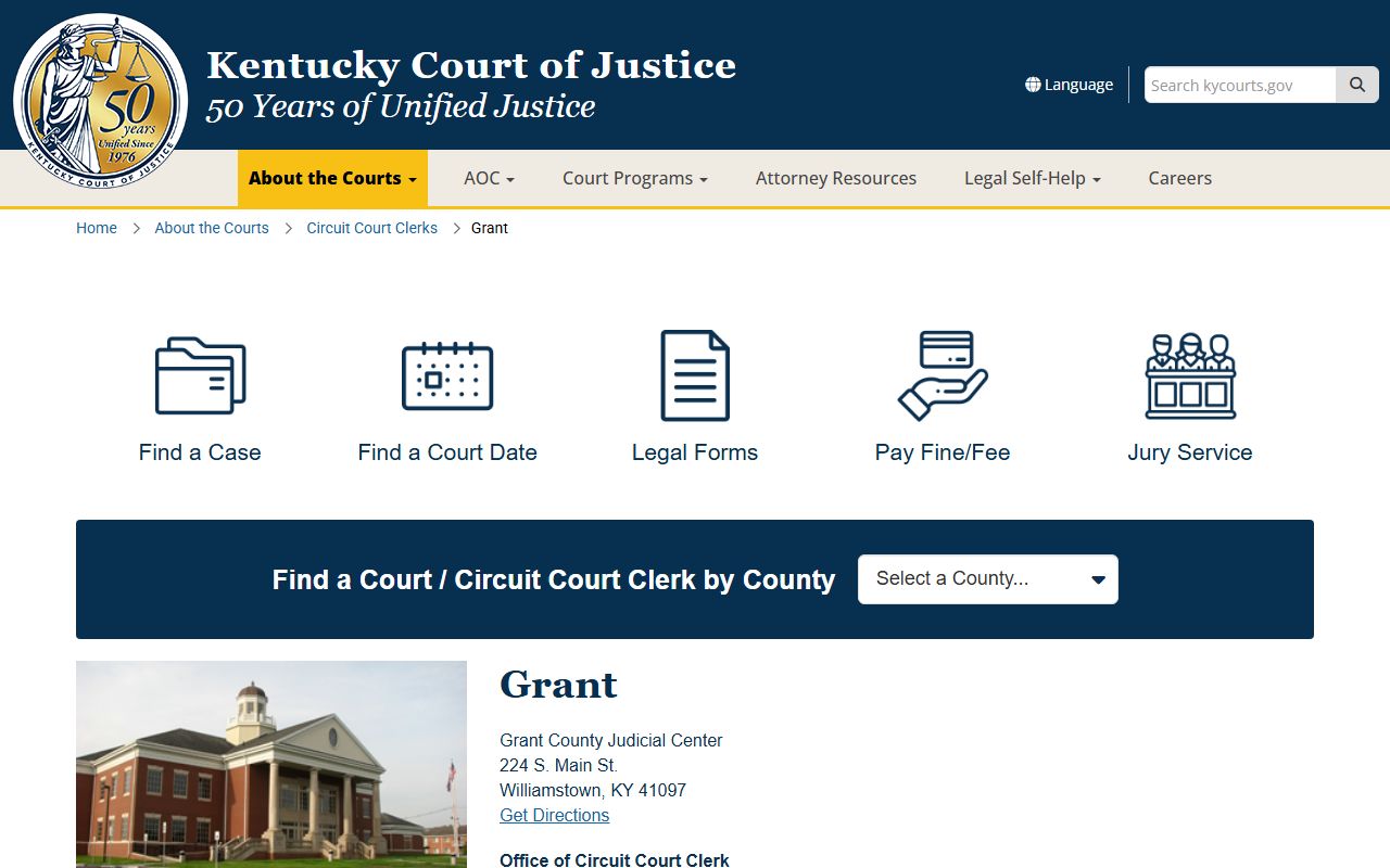 Grant County Court records and Grant County Judicial Center information