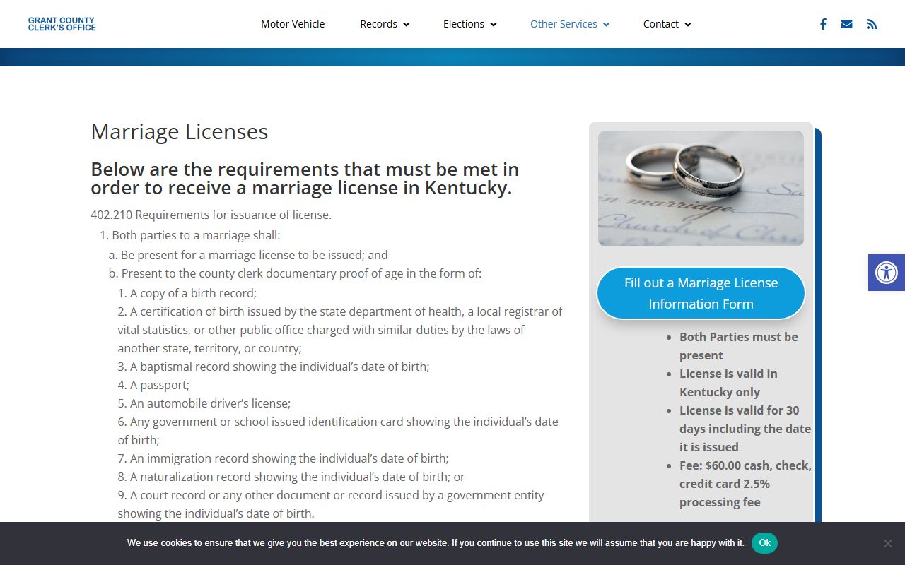 Grant County marriage divorce records marriage license page