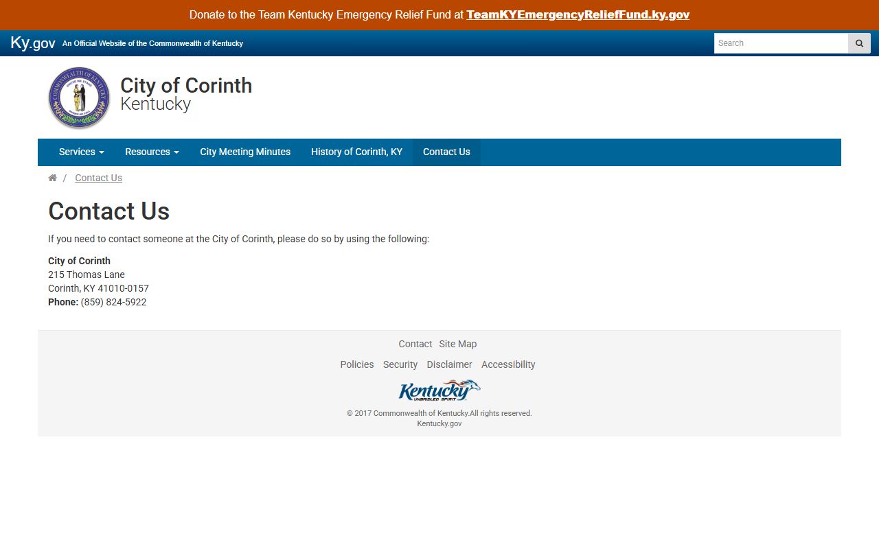 Grant County warrant search Corinth contact page